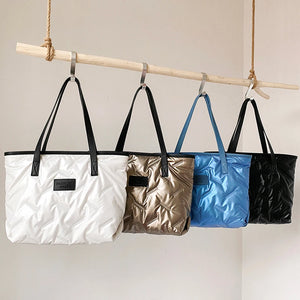 Women's Padded Handbag PU Leather Shoulder Bag Shopper Tote Bags