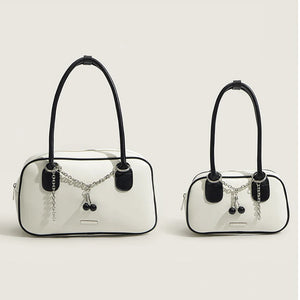Women's Vintage Shoulder Bag Chain Cherry Pendant Handbag Large Capacity