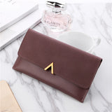 Women's Multifunctional Long PU Leather Wallet Clutch Zipper Student Wallet