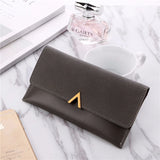 Women's Multifunctional Long PU Leather Wallet Clutch Zipper Student Wallet
