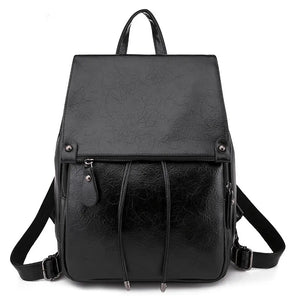 Waterproof Leather Women's Backpack Large Capacity Female Bag