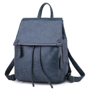 Waterproof Leather Women's Backpack Large Capacity Female Bag