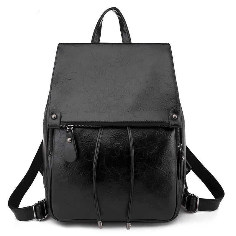 Waterproof Leather Women's Backpack Large Capacity Female Bag