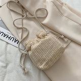 Woven Bag Women's Bucket Bag Crossbody Messenger Bag