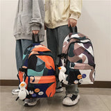 Geometry Pattern Backpack for Teenage Girls Nylon School Bag