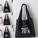 Literary Canvas Shoulder Bag Student Schoolbag Tote Eco Shopper