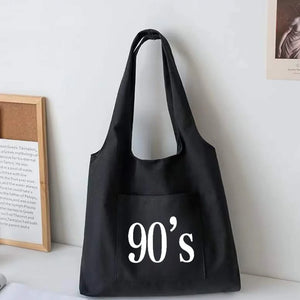 Literary Canvas Shoulder Bag Student Schoolbag Tote Eco Shopper