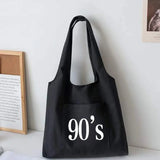 Literary Canvas Shoulder Bag Student Schoolbag Tote Eco Shopper