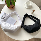 Nylon Hobo Crossbody Shoulder Bag with Knotted Straps for Women
