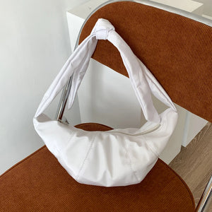 Nylon Hobo Crossbody Shoulder Bag with Knotted Straps for Women