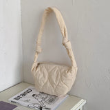 Women's Quilted Hobo Bag Crossbody Shoulder Bag with Knotted Straps