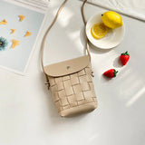 Mini Cross-body Shoulder Bag Women Woven Purse Phone Pouch