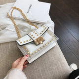 Small Pink Yellow PVC Rivet Women Handbag Soft Shoulder Bag
