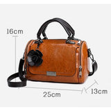 Flowers Pendant Handbag Women's Boston Bag Single Shoulder Bag