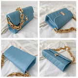 Quilted Flap Shoulder Bag Retro Handbag Metal Chain Small Purse