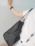 Wind Transparent Mesh Shopping Bag Large-Capacity Portable Beach Mesh Bag