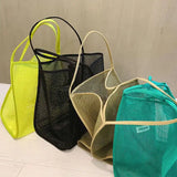 Wind Transparent Mesh Shopping Bag Large-Capacity Portable Beach Mesh Bag