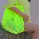 Wind Transparent Mesh Shopping Bag Large-Capacity Portable Beach Mesh Bag