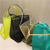 Wind Transparent Mesh Shopping Bag Large-Capacity Portable Beach Mesh Bag