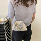 Rhinestone Bow Lipstick Bag Chain Messenger Bag