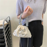 Rhinestone Bow Lipstick Bag Chain Messenger Bag