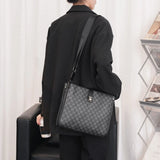 Men's Large Capacity Laptop Bag Waterproof Leather Shoulder Bag