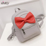 Sweet Bow Mini Backpack PU Leather Women Backpacks Preppy Style