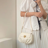 Women's Pleated Cloud Small Round Shoulder Bag Soft Handbag