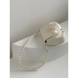 Women's Pleated Cloud Small Round Shoulder Bag Soft Handbag
