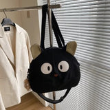 Cat Cartoon Canvas Shoulder Bag for Women
