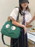 Cat Cartoon Canvas Shoulder Bag for Women