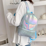 Glitter Mermaid Backpack Rucksack School Book Bag