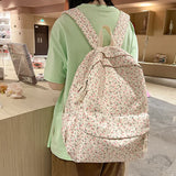 Nylon Casual Travel Backpack for Women - High Flower School Bag
