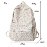 Nylon Casual Travel Backpack for Women - High Flower School Bag