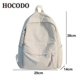 Nylon Solid Backpack Women Waterproof School Bags for Teenager Girls