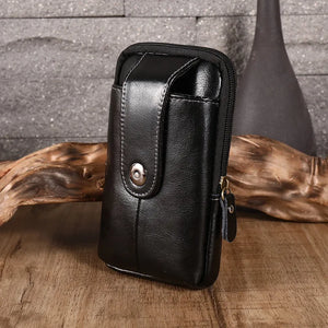 PU Leather Belt Bag Men Wear Belt Vertical Hanging Waist Wallet