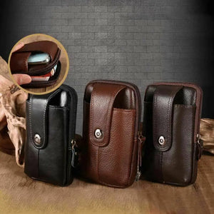 PU Leather Belt Bag Men Wear Belt Vertical Hanging Waist Wallet