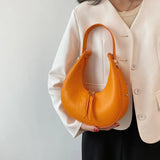 PU Leather Women Handbag Purses Vintage Wallet Double Zipper Half Moon