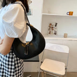 PU Leather Women Handbag Purses Vintage Wallet Double Zipper Half Moon
