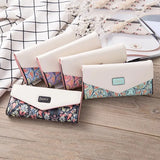 Pastoral Floral Rhombus Money Purse Wallet for Women
