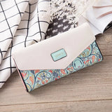 Pastoral Floral Rhombus Money Purse Wallet for Women