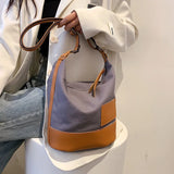 Patchwork Canvas Women Shoulder Bag Travel Outside Shopping Bag