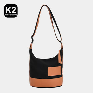 Patchwork Canvas Women Shoulder Bag Travel Outside Shopping Bag