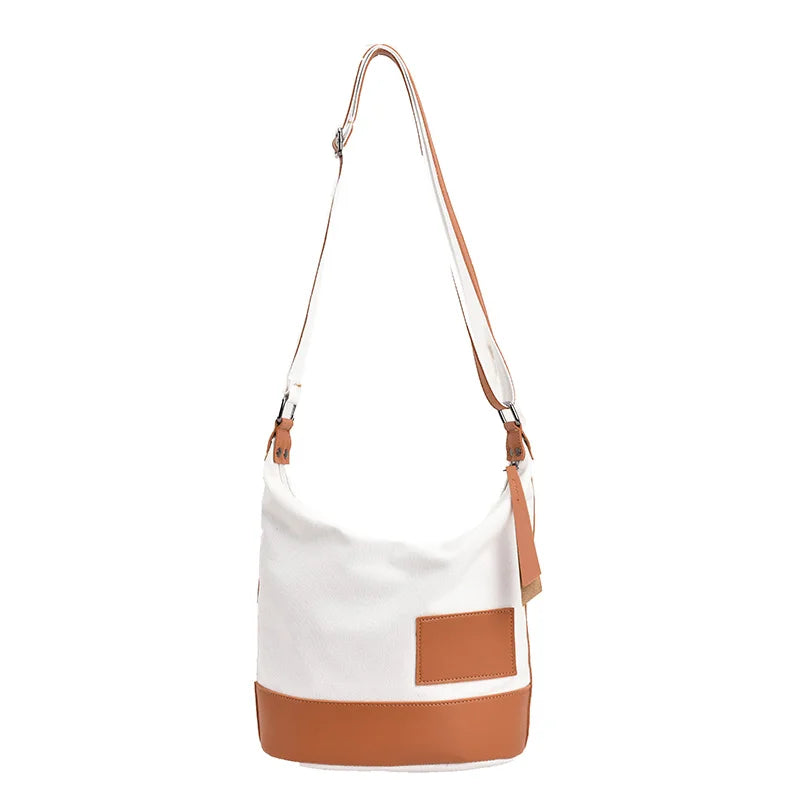 Patchwork Canvas Women Shoulder Bag Travel Outside Shopping Bag