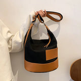 Patchwork Canvas Women Shoulder Bag Travel Outside Shopping Bag