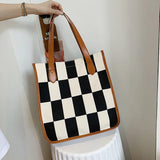 Plaid Canvas Women Shoulder Bag Travel Lady Bag Tote Canvas Messenger Bag