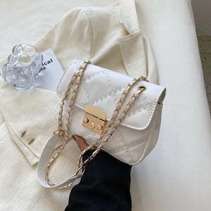 Plaid Shoulder Bag Crossbody Chain Handbag Lock