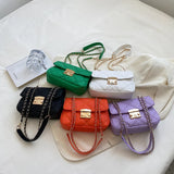 Plaid Shoulder Bag Crossbody Chain Handbag Lock