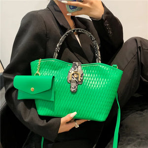 Pleated Tote High Capacity Shoulder Bag for Women