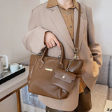 Pleated Tote with Handle High Capacity Shoulder Bag for Women
